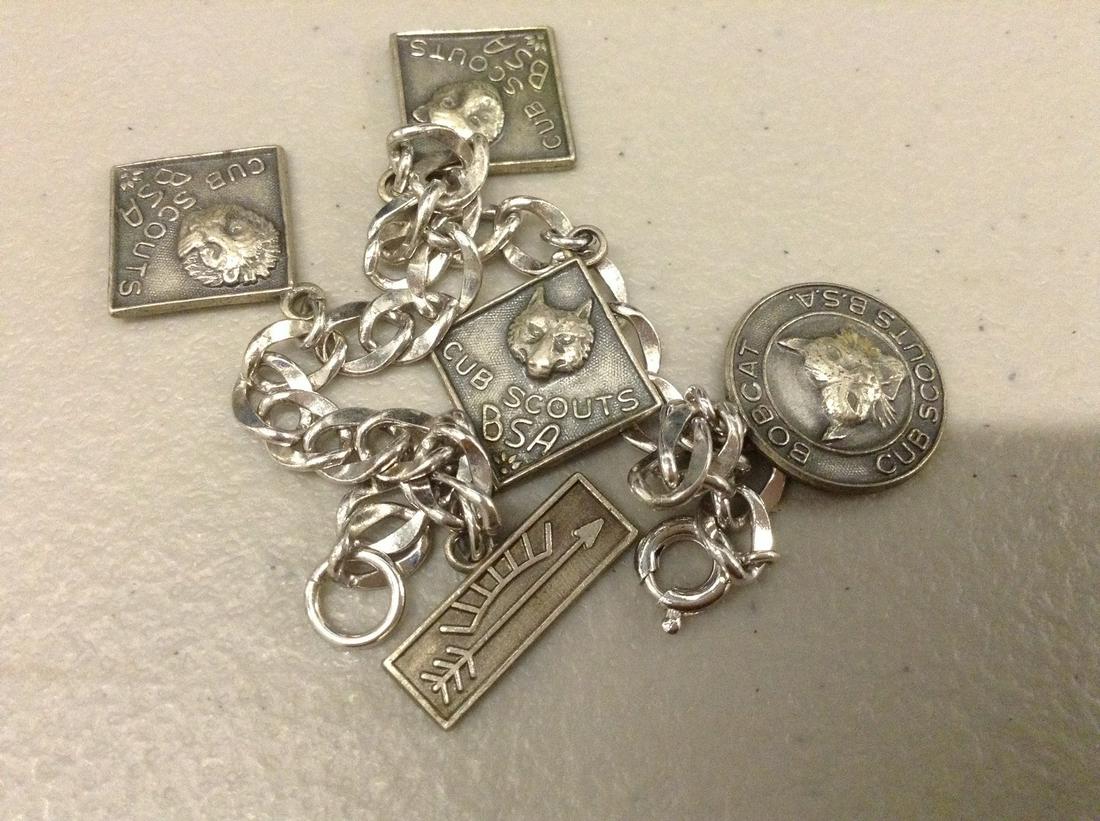 sterling boy scout charm bracelet early (1 of 1)