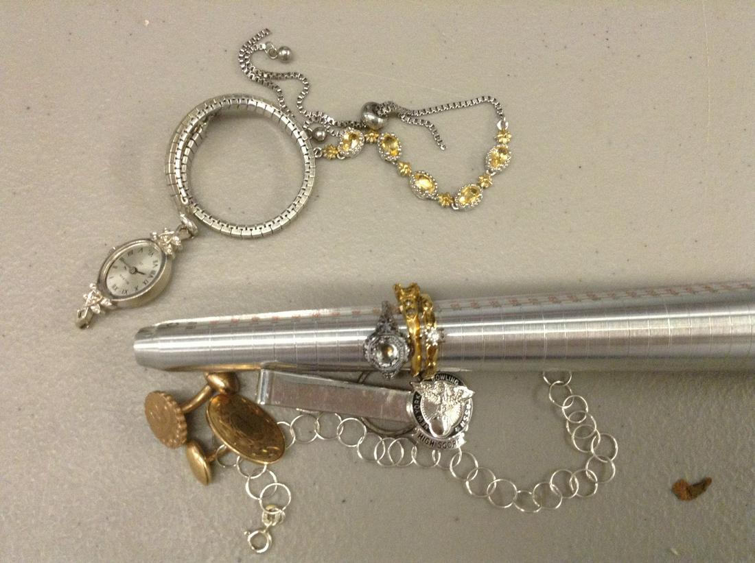 bulova watch, vintage rings, sterling silver, bowling: bulova watch, vintage rings, sterling silver, bowling money clip, and more