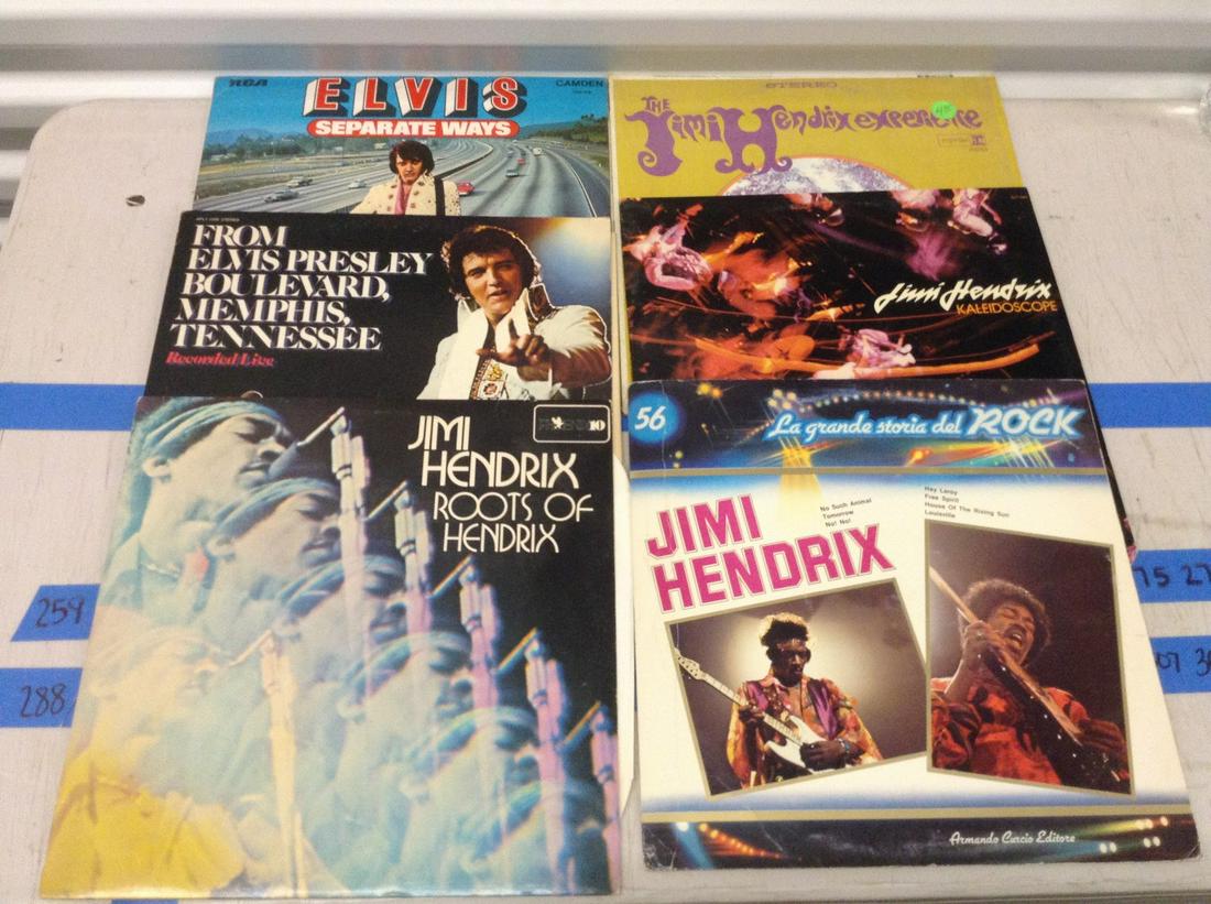 lot of 6 Elvis and Jimi hendrix LPs: lot of 6 Elvis and Jimi hendrix LPs