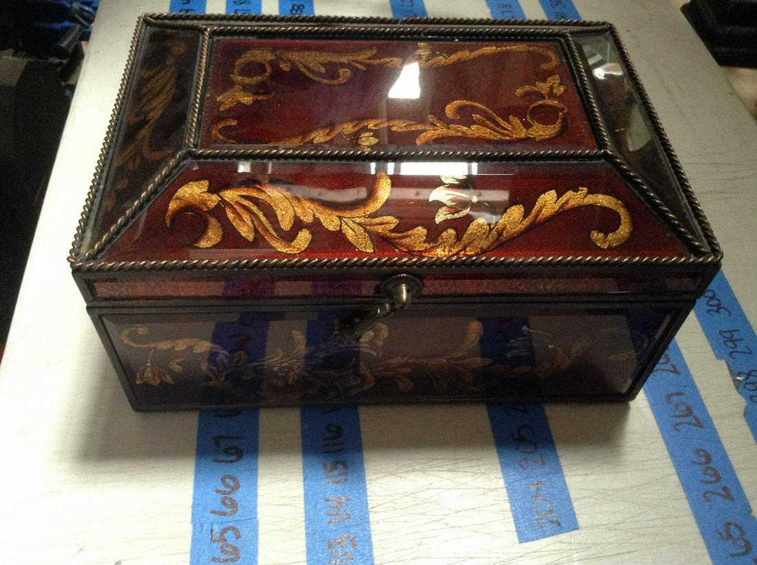 ornate inlaid jewelry box 12x6x9: ornate inlaid jewelry box 12x6x9