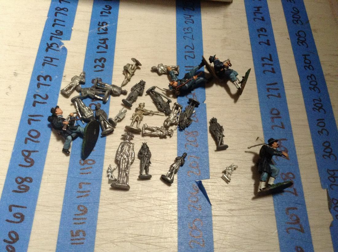 large lot of confederate indians and other types of: large lot of confederate indians and other types of lead figures