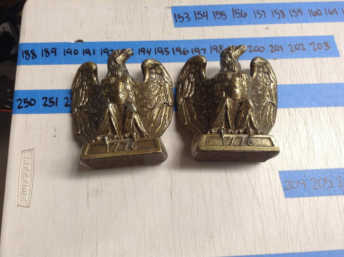 pair of eagle brass 1776 bookends (1 of 1)