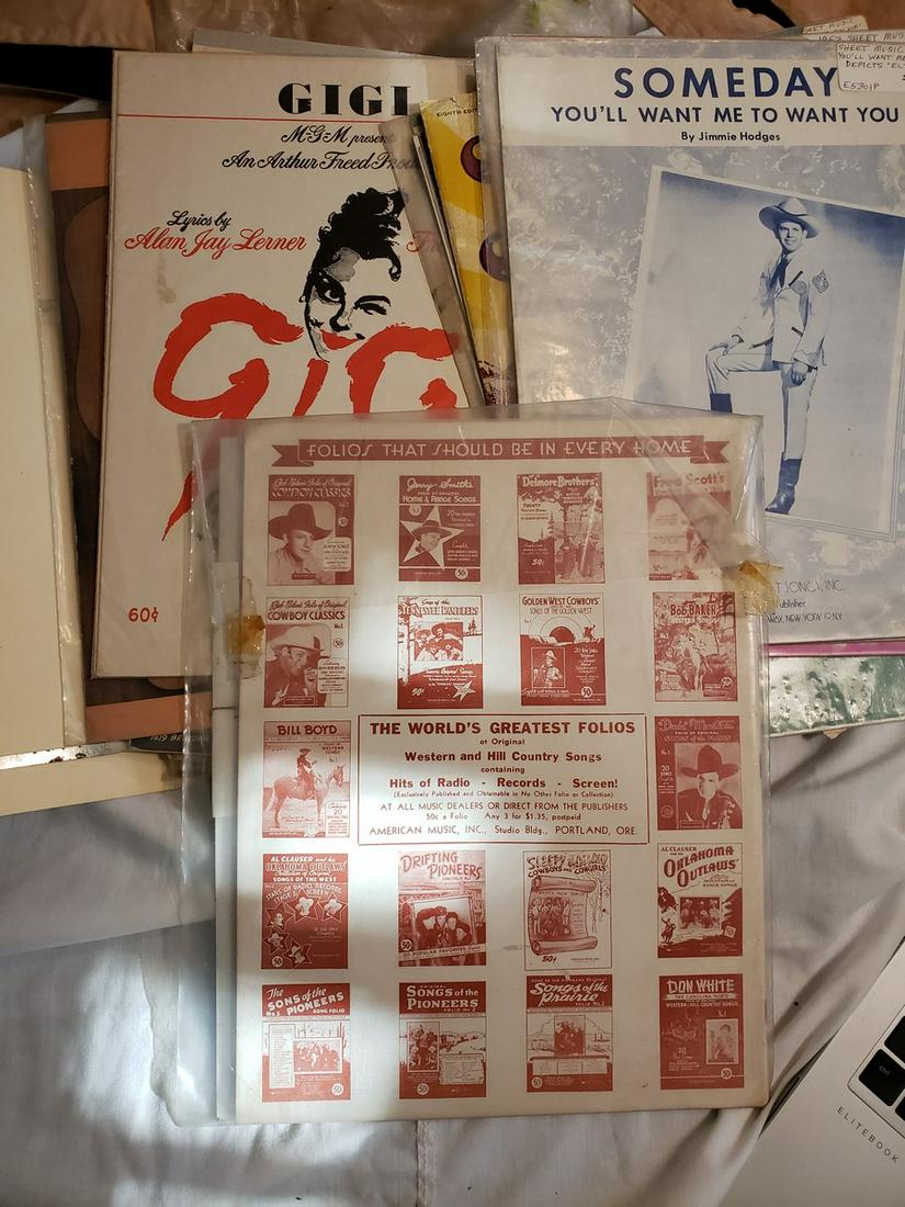 Lot of vintage cowboy, country music sheets: Lot of vintage cowboy, country music sheets