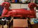 Old Egyptian Double headed red wooden rams head - thera