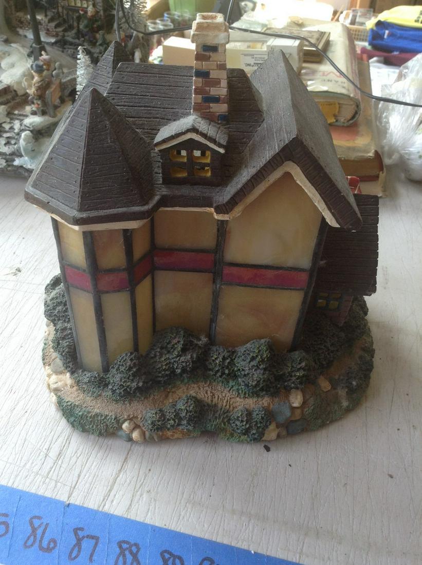 lag glass 1950s light up christmas house 9" tall: lag glass 1950s light up christmas house 9" tall