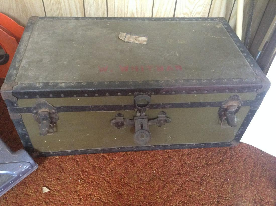 ww2 military trunk empty 31" across: ww2 military trunk empty 31" across