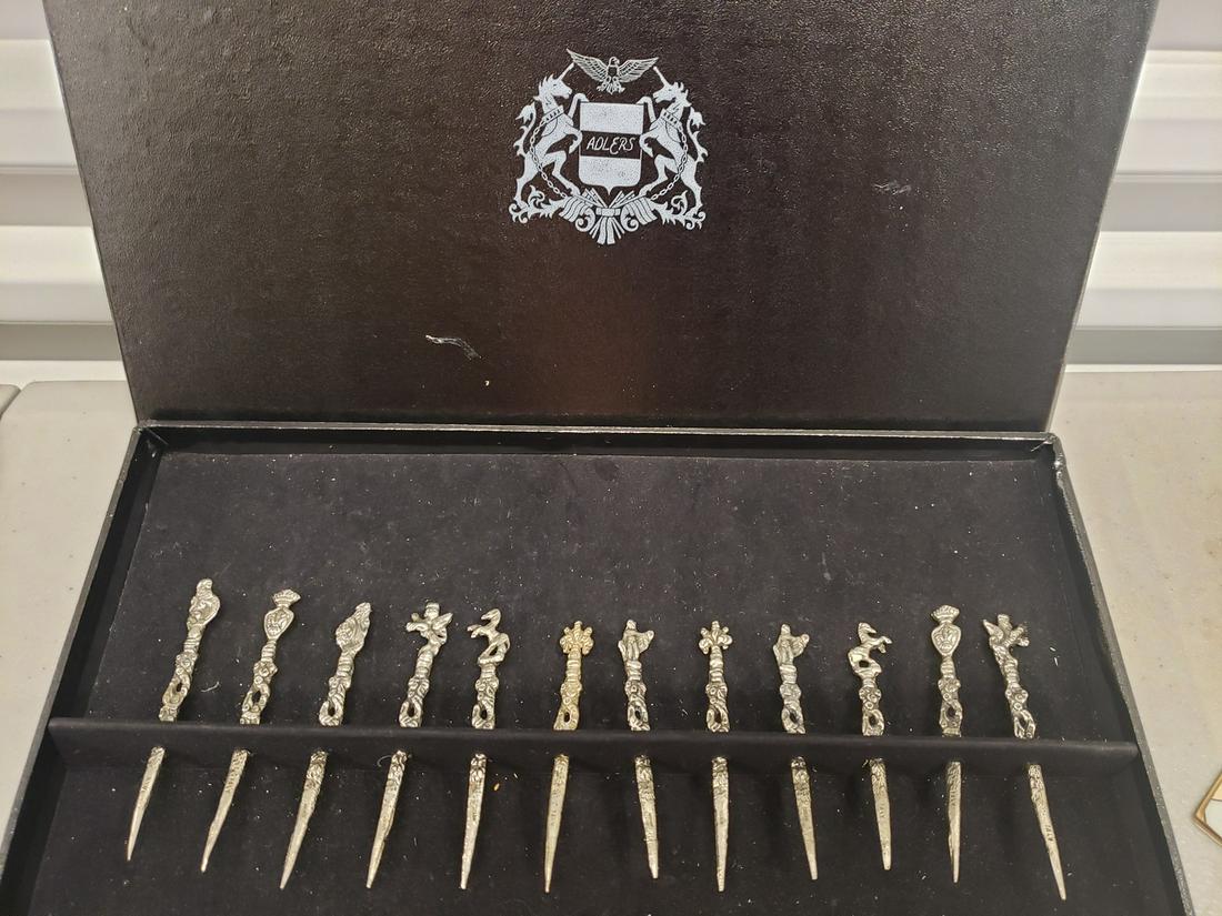 Allan Adler set of 12 sterling hors d'oeuvres sticks (1 of 1)