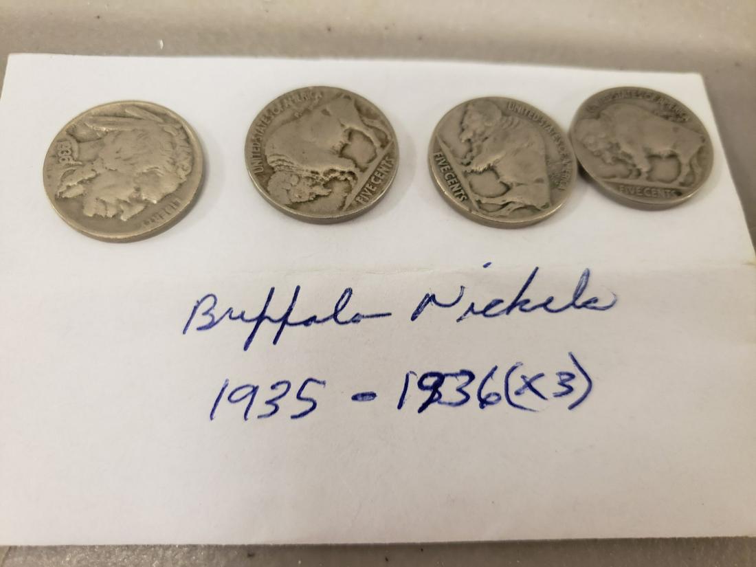 Buffalo Nickels - 1 1935 & 3 1936 (1 of 1)