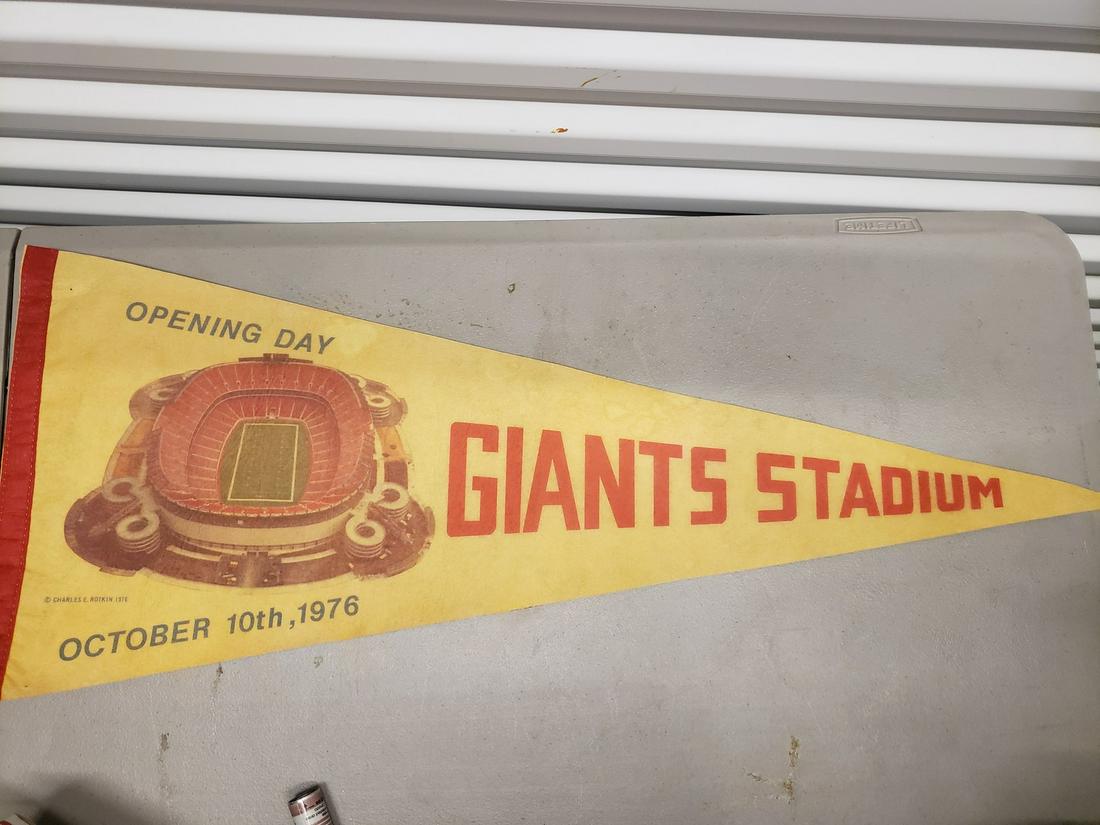 vintage 1976 opening day pennant of NY Giants Stadium (1 of 1)