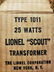Type 1011 Lionel Scout Transformer