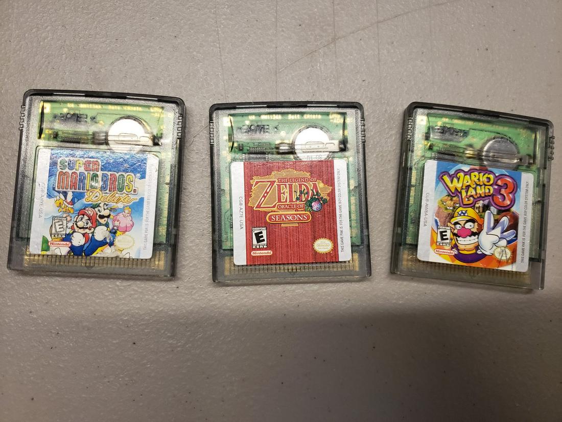 Zelda, Super Mario Bros deluxe, Warioland 3 game boy (1 of 1)