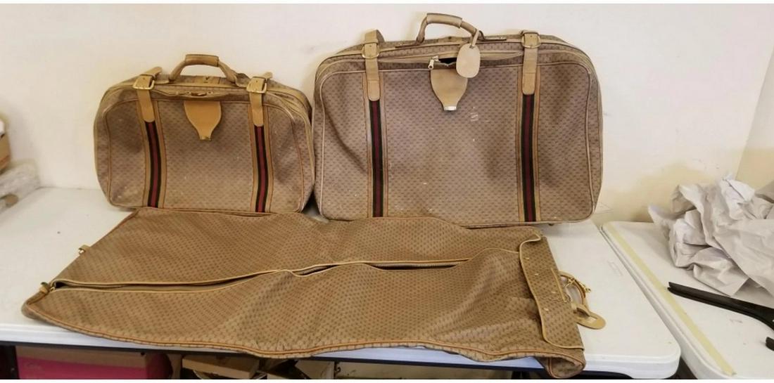 vintage gucci luggage set 5 piece