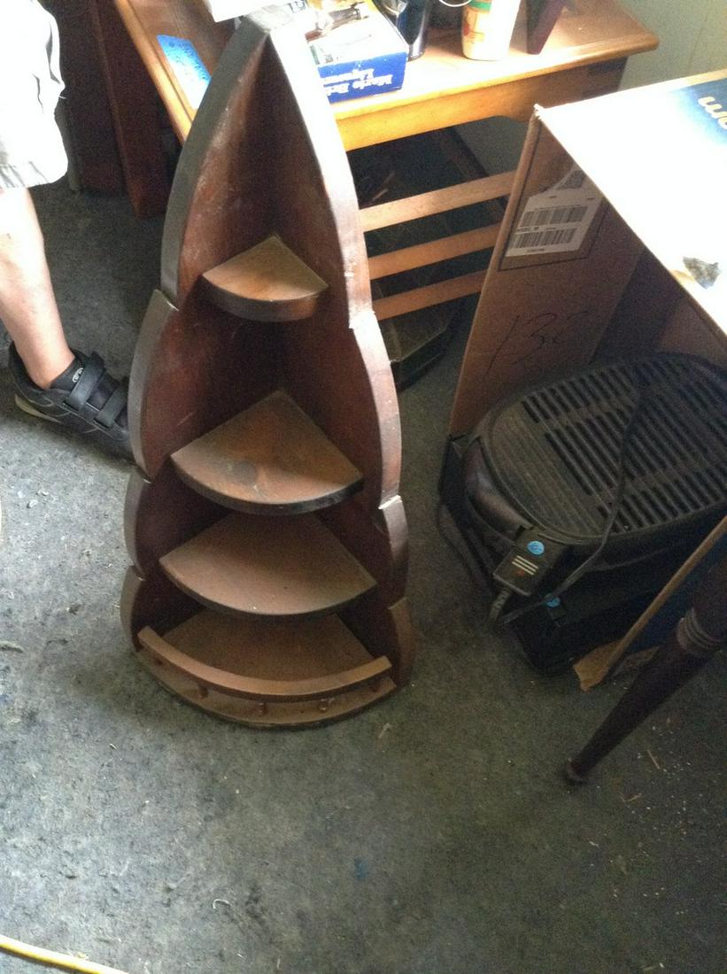 large corner wooden shelving unit 30" (1 of 1)