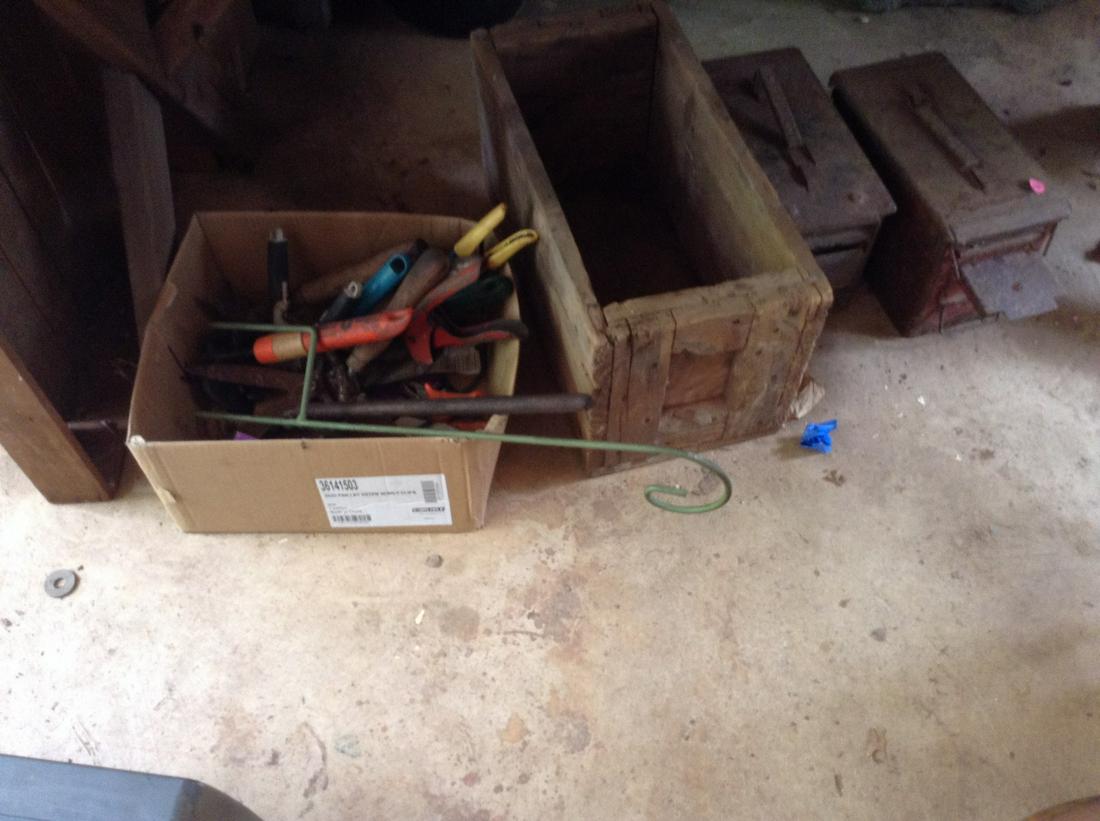 ammo cans and vintage wood boxes (1 of 1)