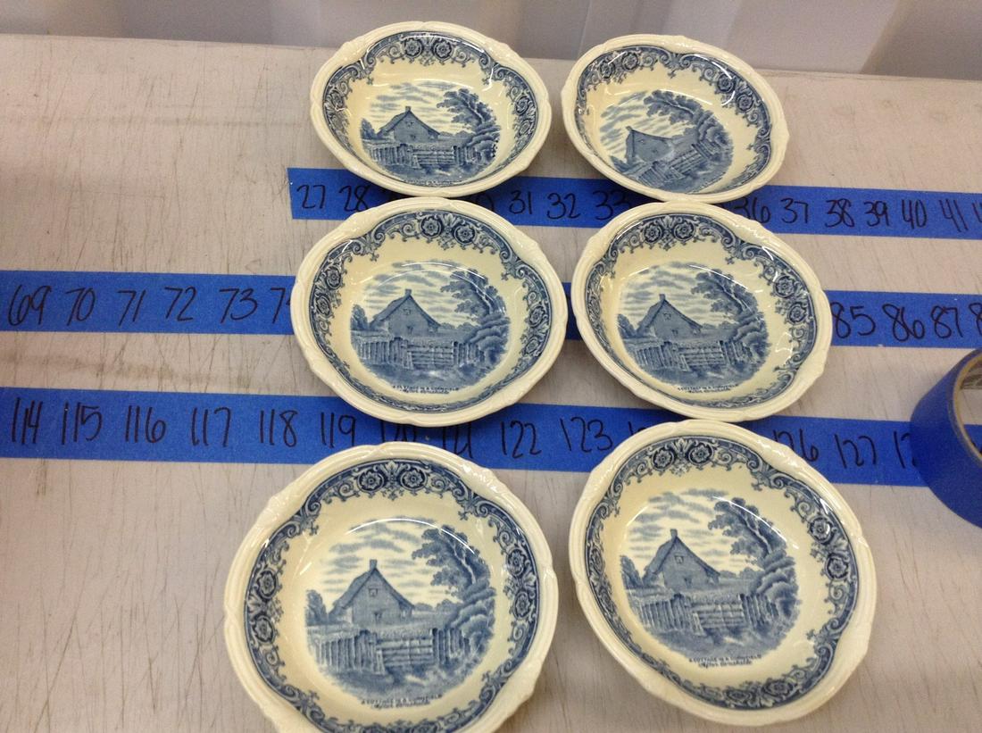 grindley blue transfer bowls 5" across (1 of 1)