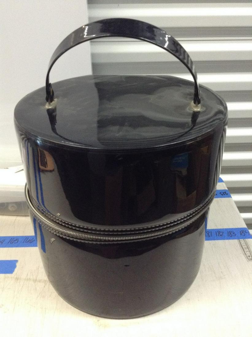 patent leather vintage hat box, mint condition (1 of 1)