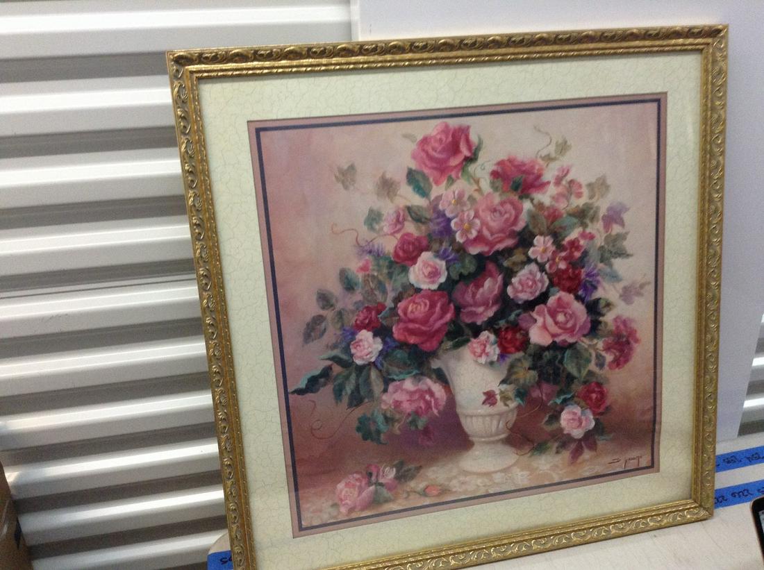 di giacomo signed flowered print 26 x 26 (1 of 1)