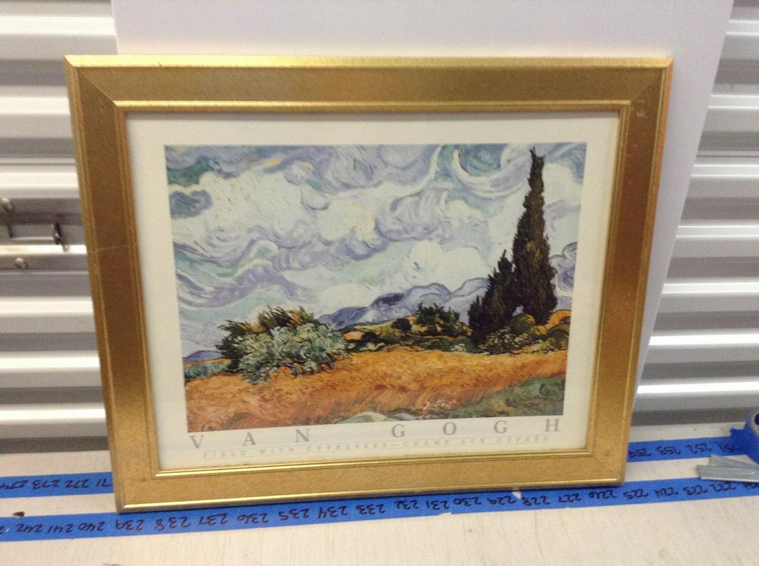 van gogh field with cypresses framed print 23x19 (1 of 1)