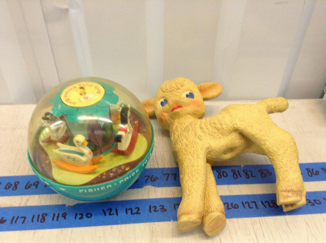 vintage fisher price toy and lamb: vintage fisher price toy and lamb