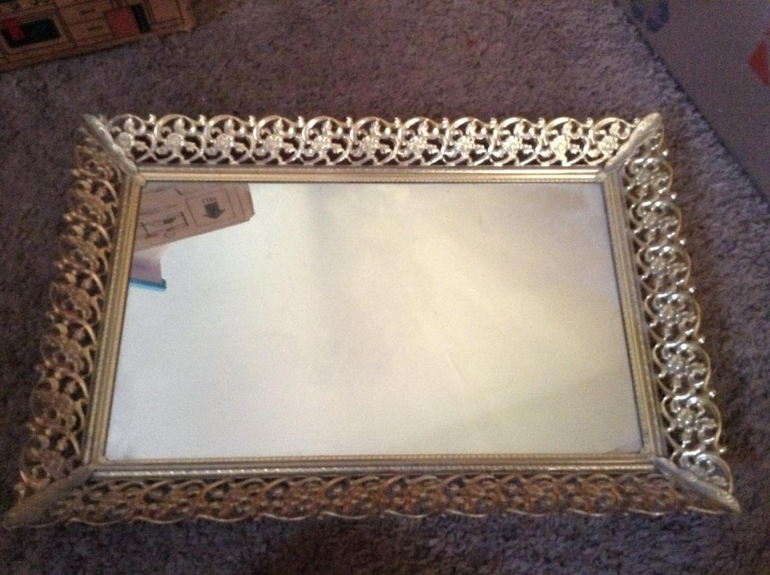 mirrored dresser tray 15x10: mirrored dresser tray 15x10