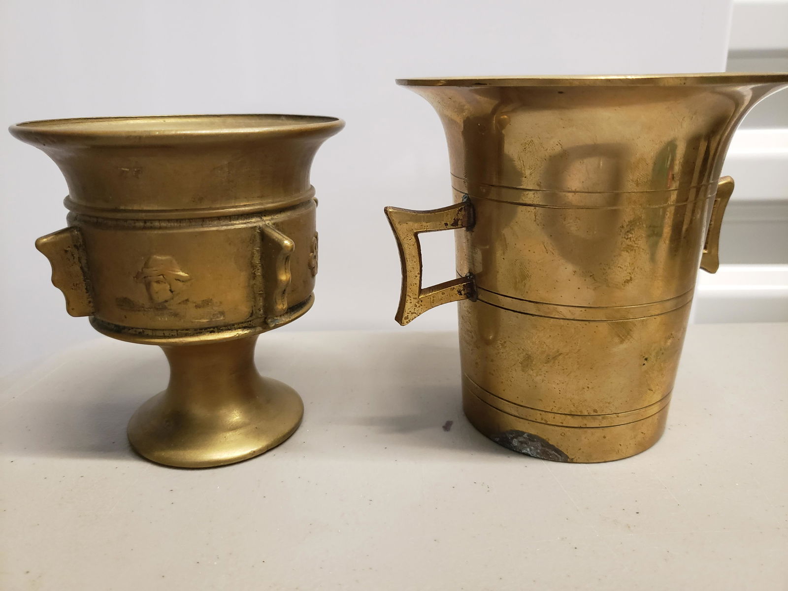 Two solid brass Mortar & Pestles (1 of 1)