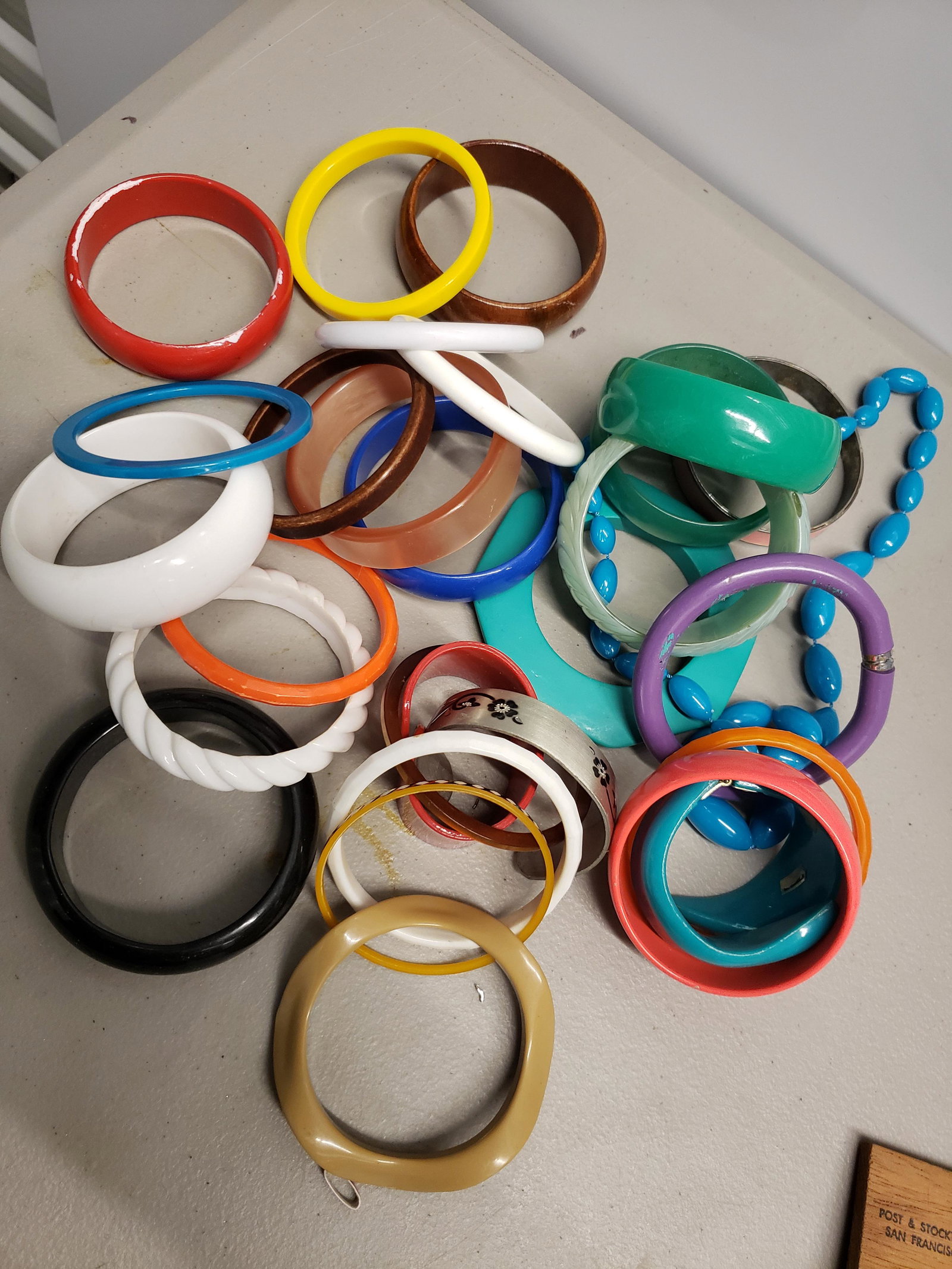 Lot of costume bracelets - possible some bakelite did: Lot of costume bracelets - possible some bakelite did not test
