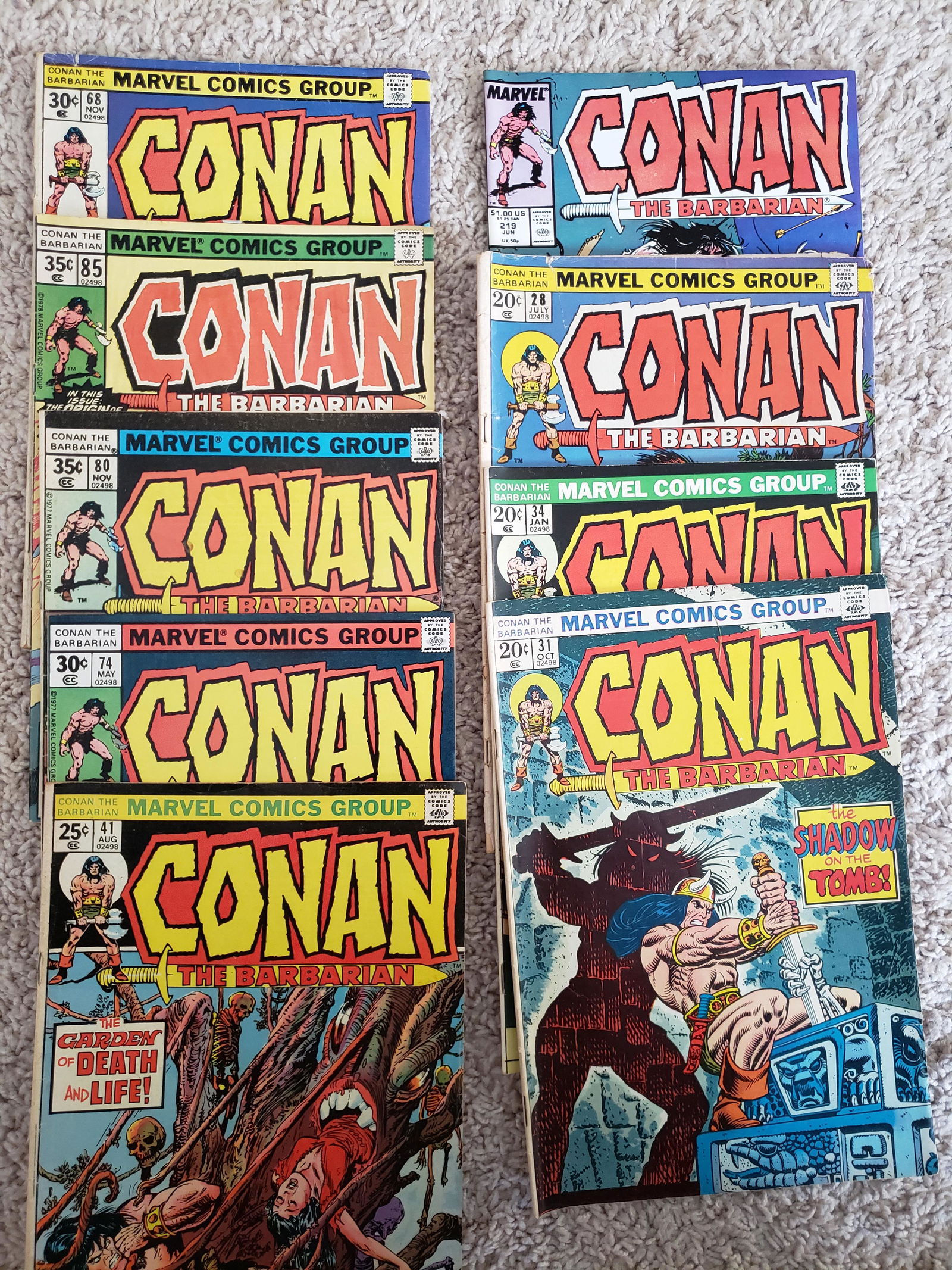 Lot of early Marvel Conan the Barbarian comics (1 of 1)