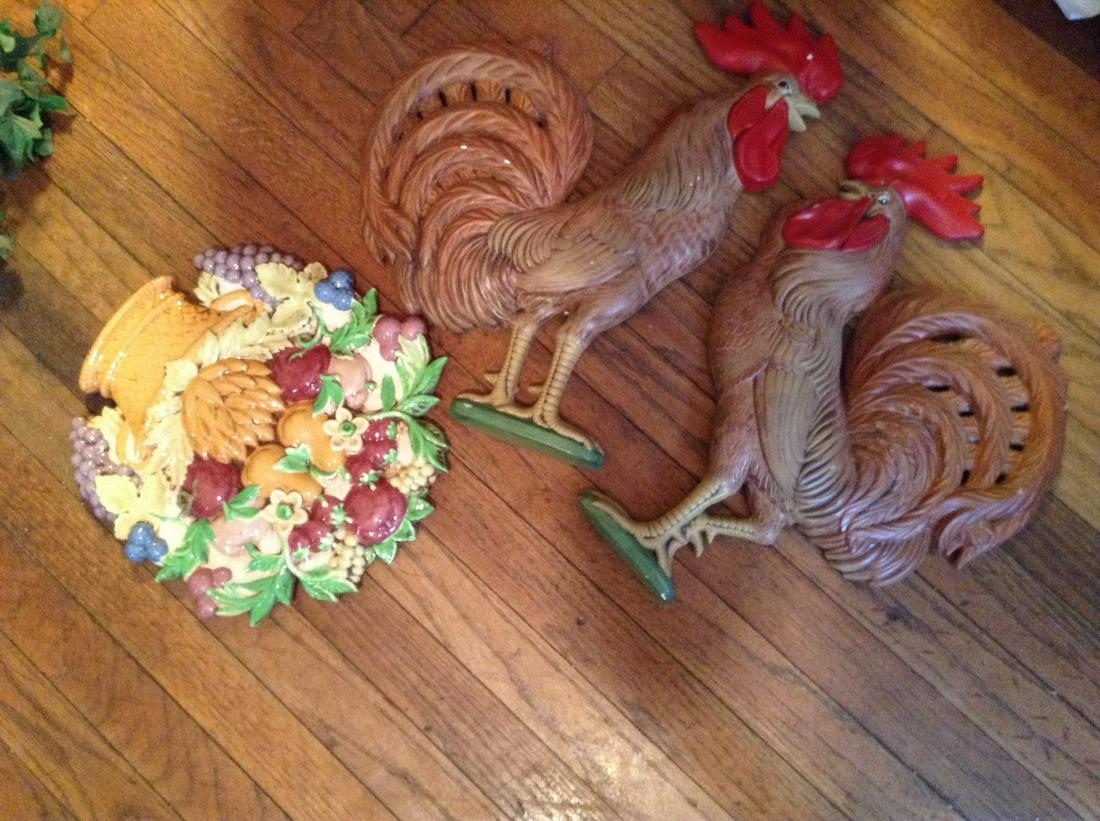 2 Ceramic Roosters (1 of 1)