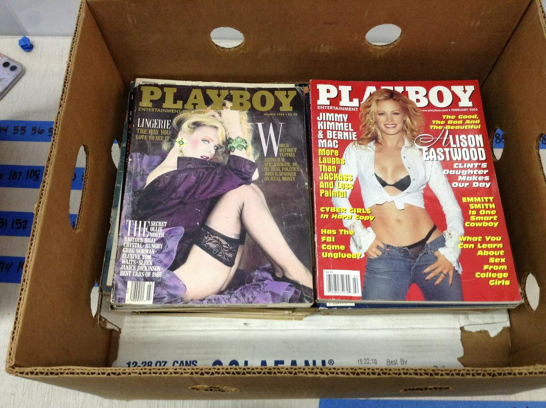 box full of vintage playboy magazines: box full of vintage playboy magazines