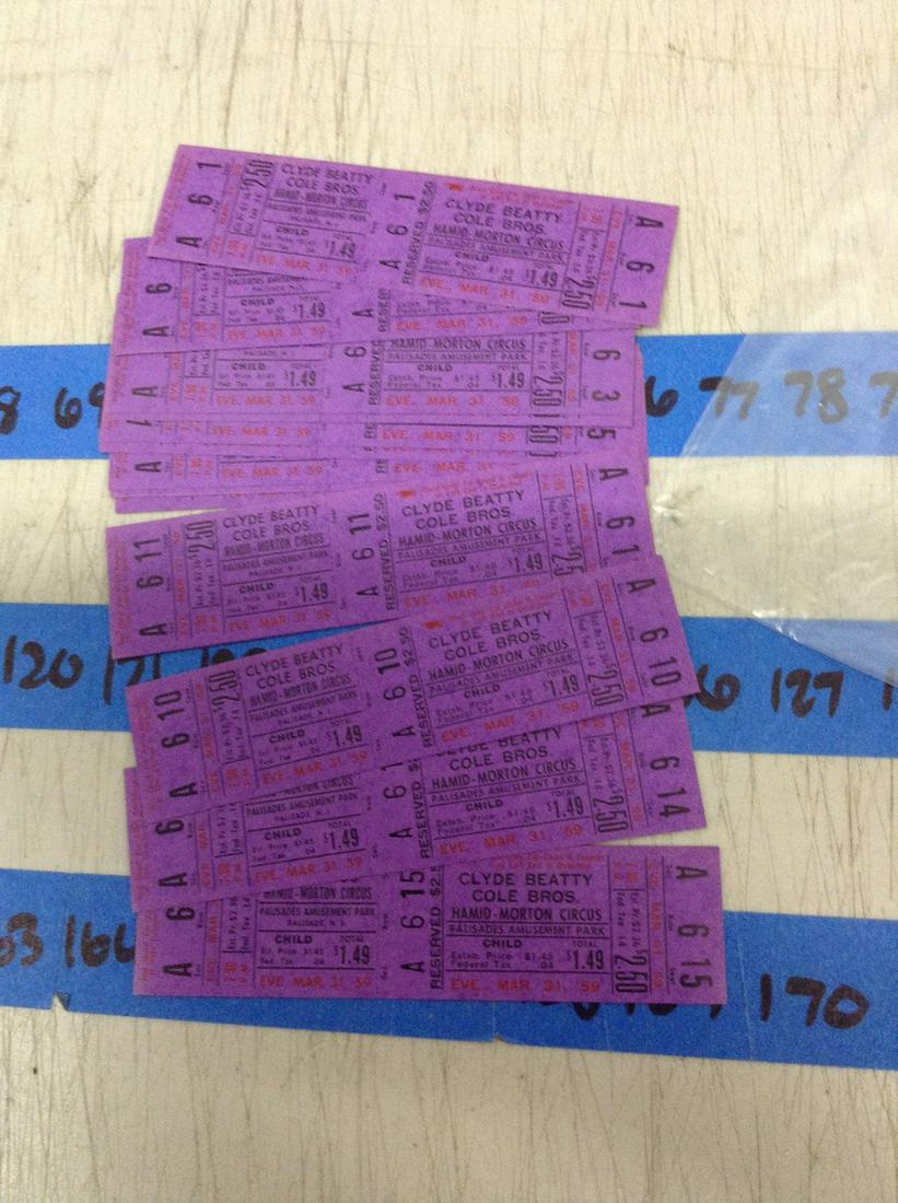 1959 clyde beatty circus tickets: 1959 clyde beatty circus tickets