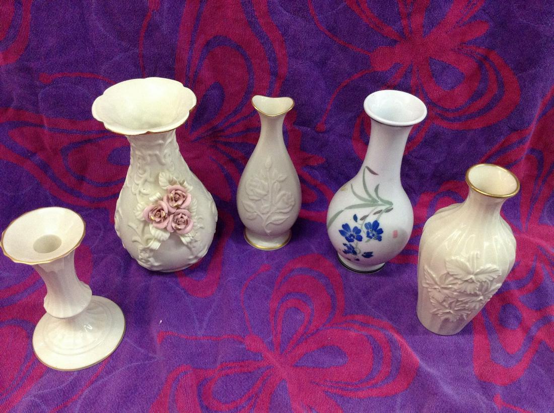 Lot Of Lenox Vases: Tallest 8 inches