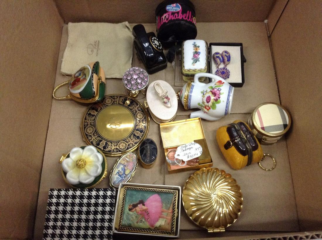 Vintage Compax And Trinket Boxes: Vintage Compax And Trinket Boxes