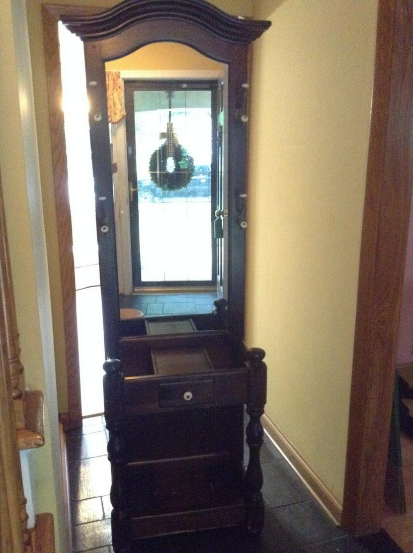 Hallway Mirrored Coat Rack: 80 Inches Tall