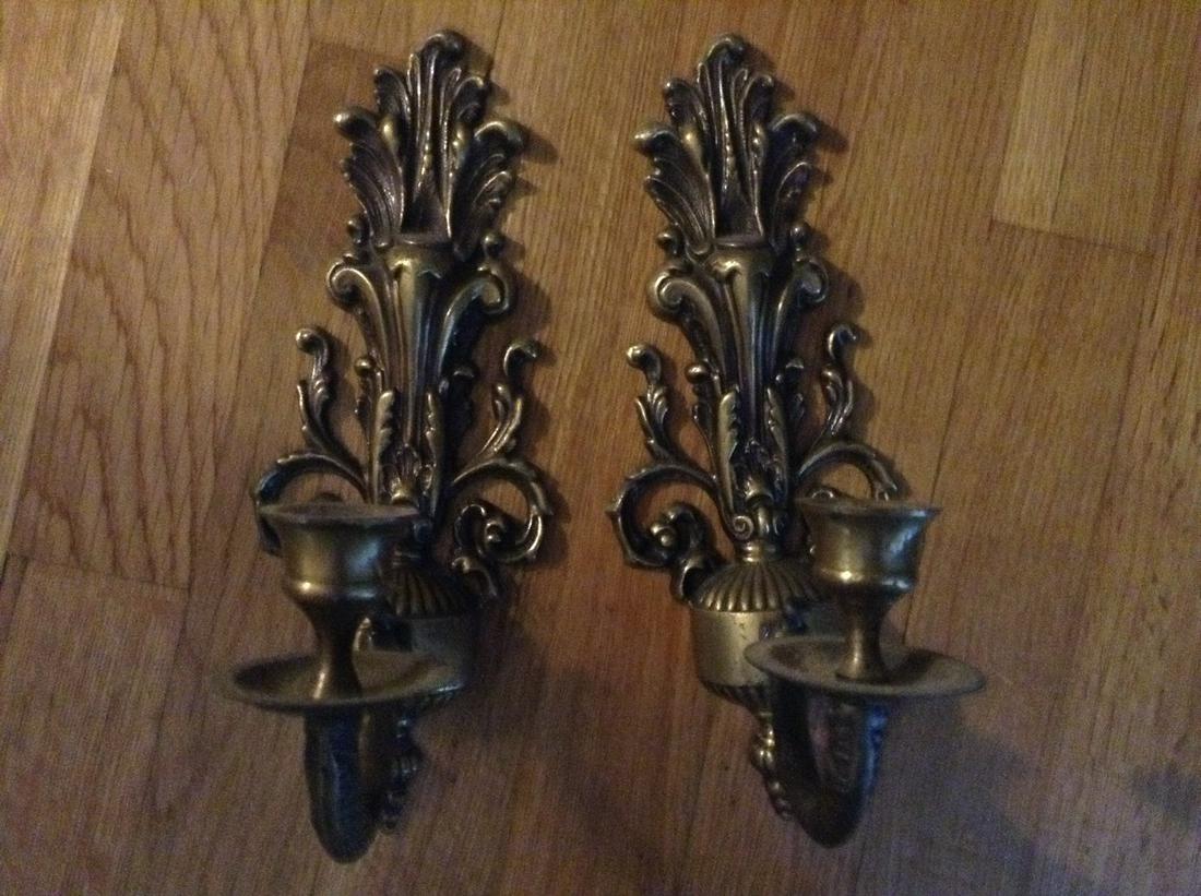 Brass Wall Hanging Candle Holders (1 of 1)