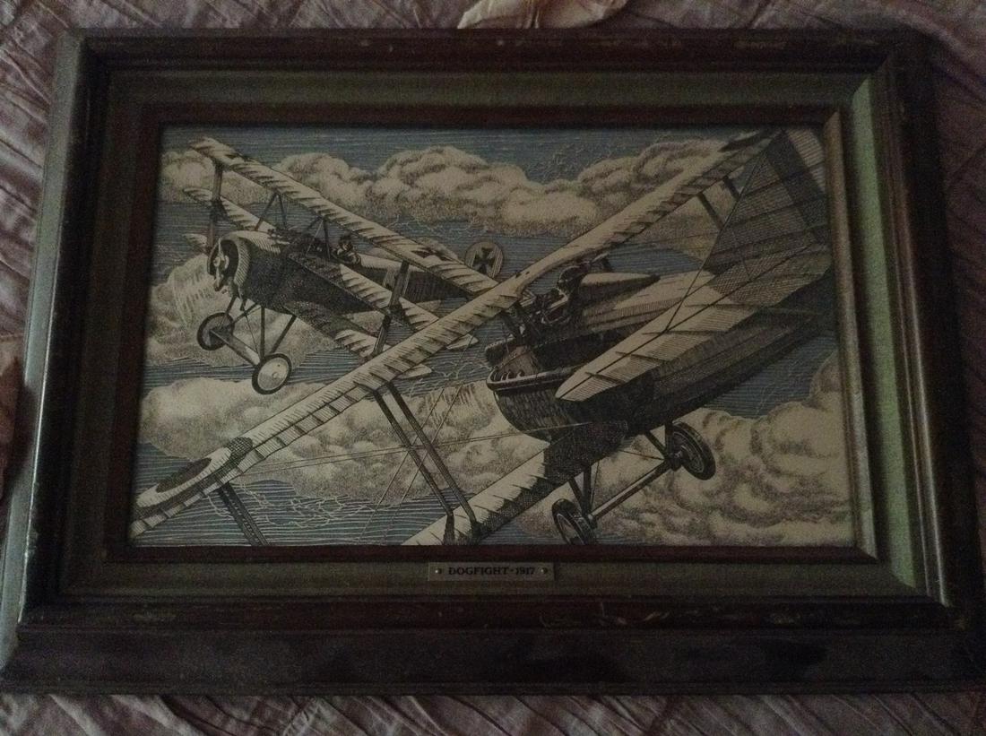 Dog Flight 1917 Silver Scene By The Franklin Mint: 17x12