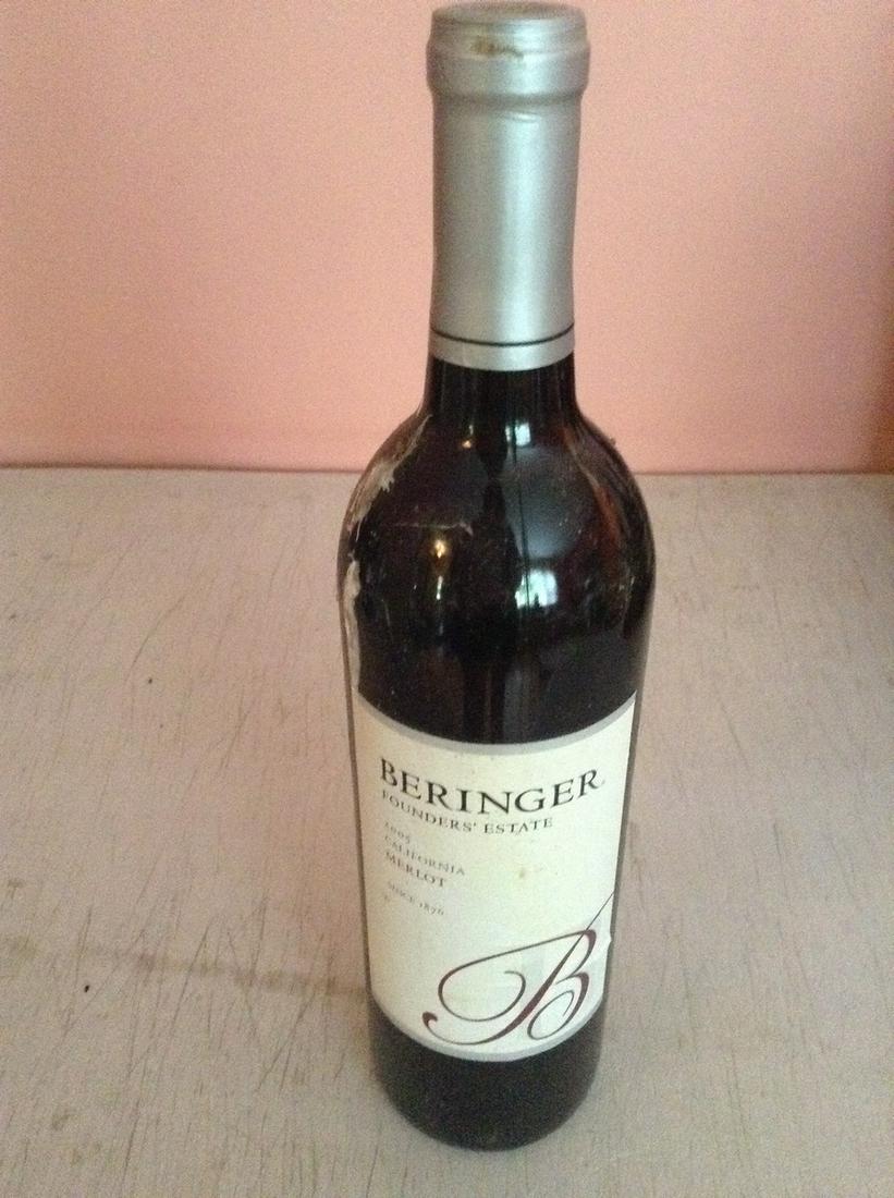 Beringer Merlot 2005 750 ml: Any contents in bottle is Free; You are bidding on the bottle & unbroken tax stamp