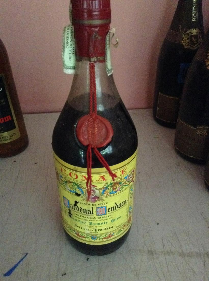 Cardenal Mendoza 750ml: Any contents in bottle is Free; You are bidding on the bottle & unbroken tax stamp