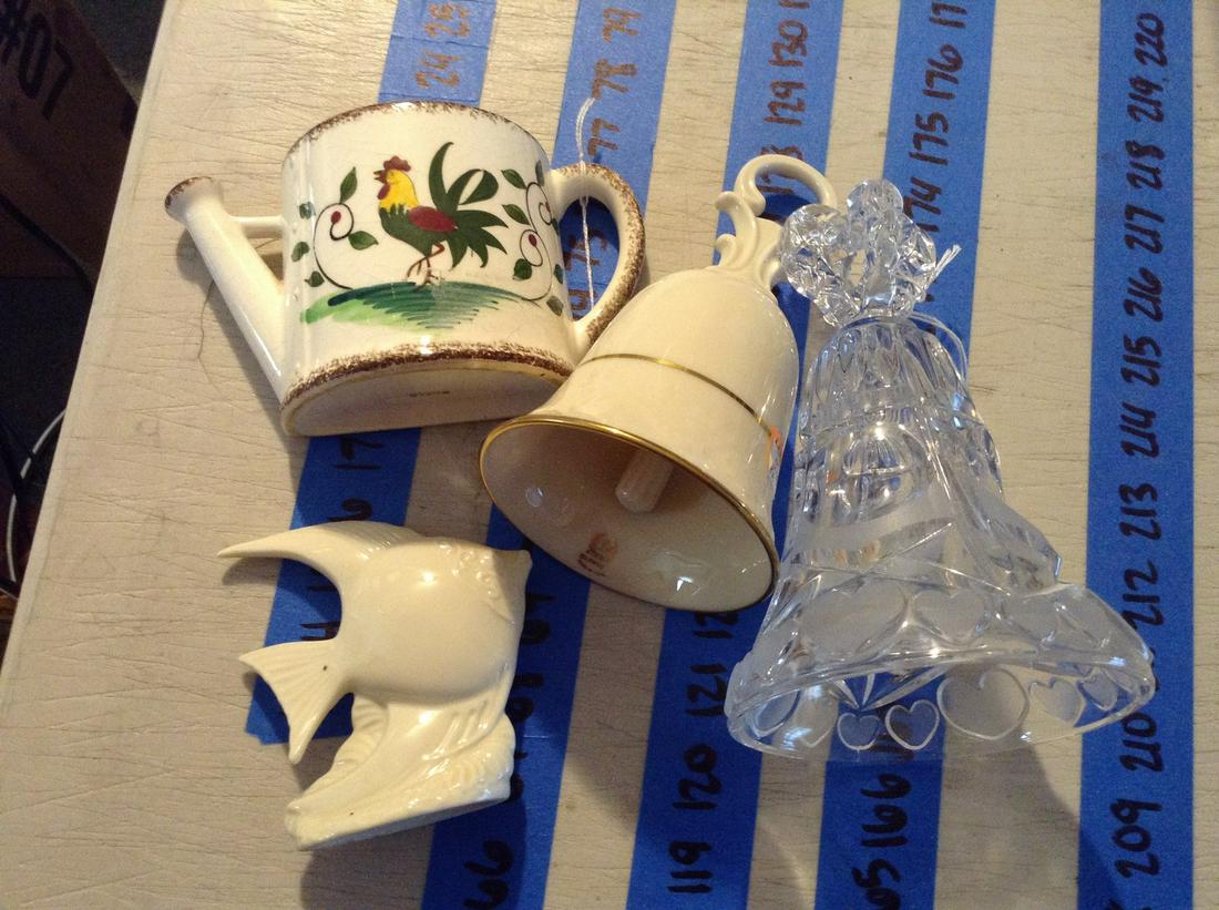 lenox bell, wall pocket, angel fish and leaded crystal (1 of 1)