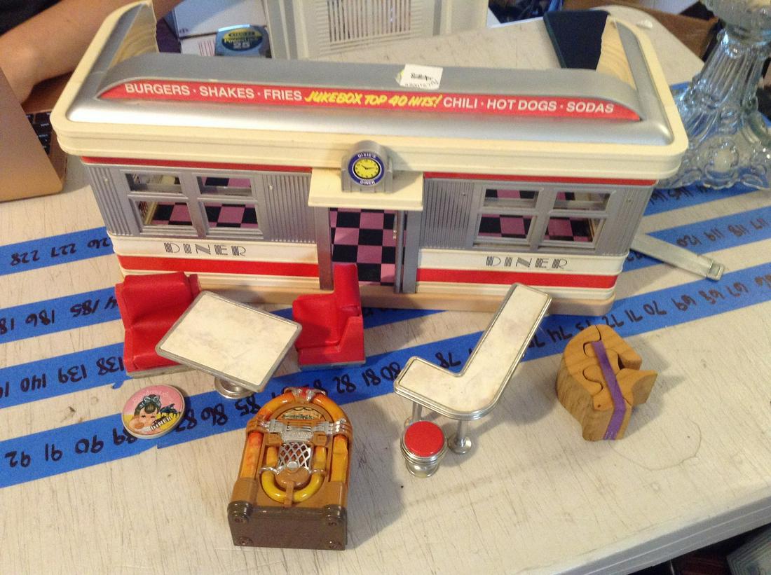 vintage plastic diner with furniture 16x12: vintage plastic diner with furniture 16x12