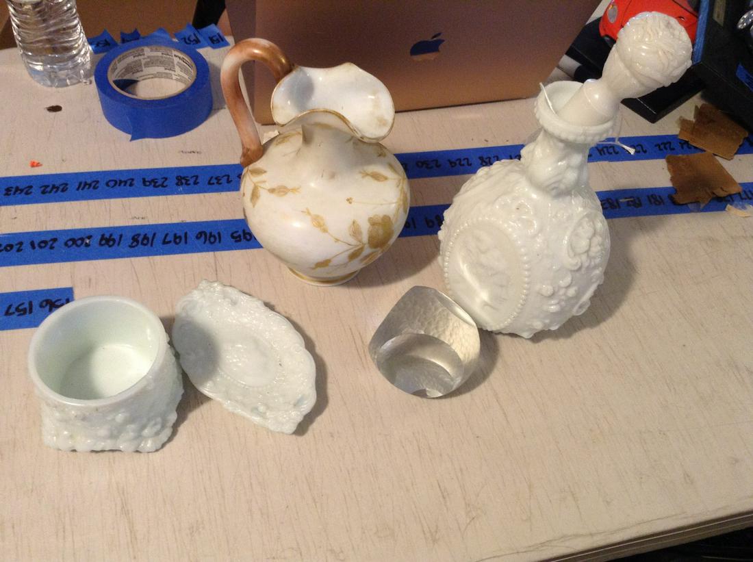 perfume dresser bottle, paperweight and pitcher (1 of 1)