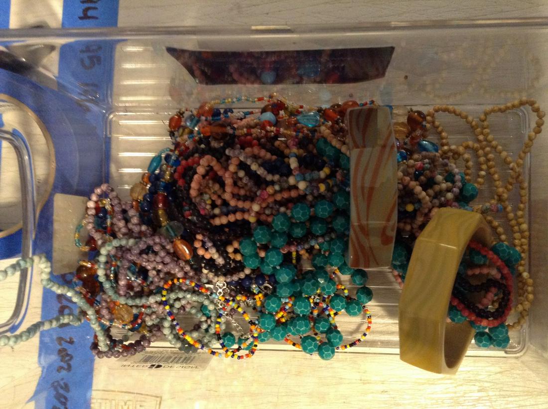 large lot of costume jewelry, bracelets, necklaces: large lot of costume jewelry, bracelets, necklaces beads and more