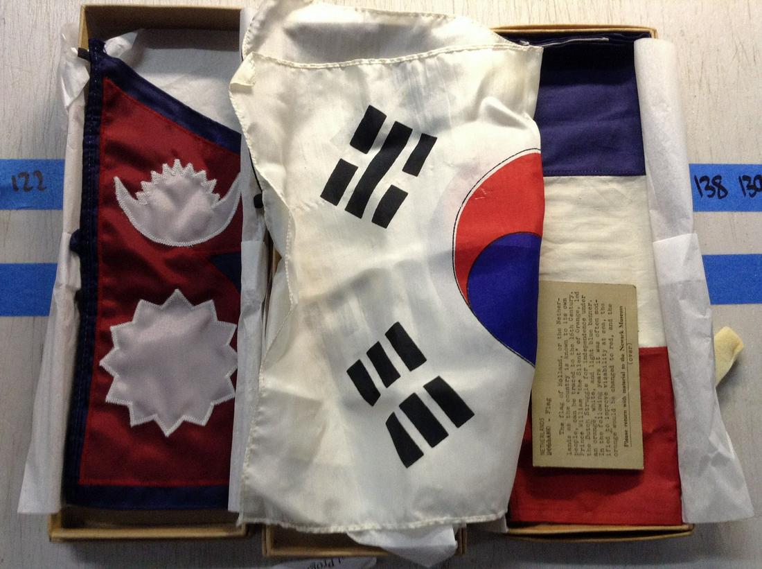 3 Newark Museum Vintage Flags: 3 Newark Museum Vintage Flags