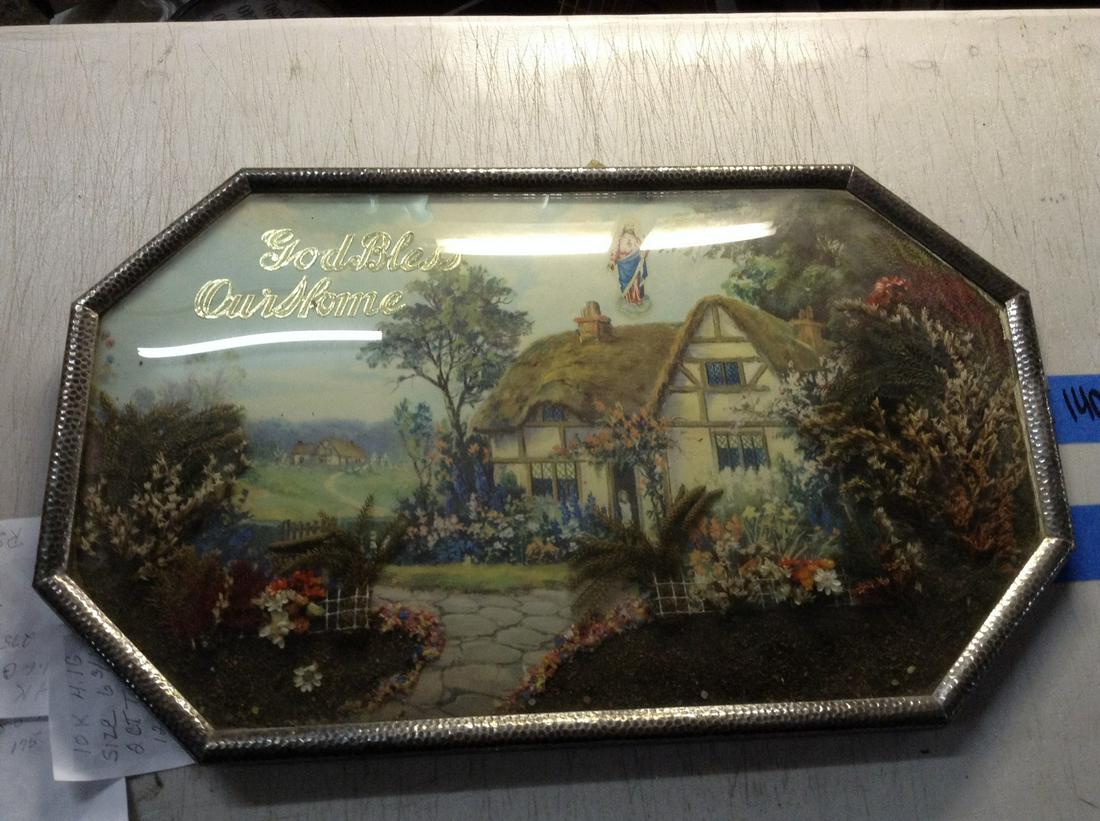 Early 3D Oval Framed Religious Picture With Real (1 of 1)