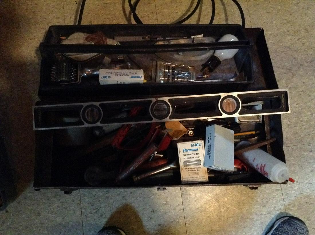 large tool box loaded with tools: large tool box loaded with tools