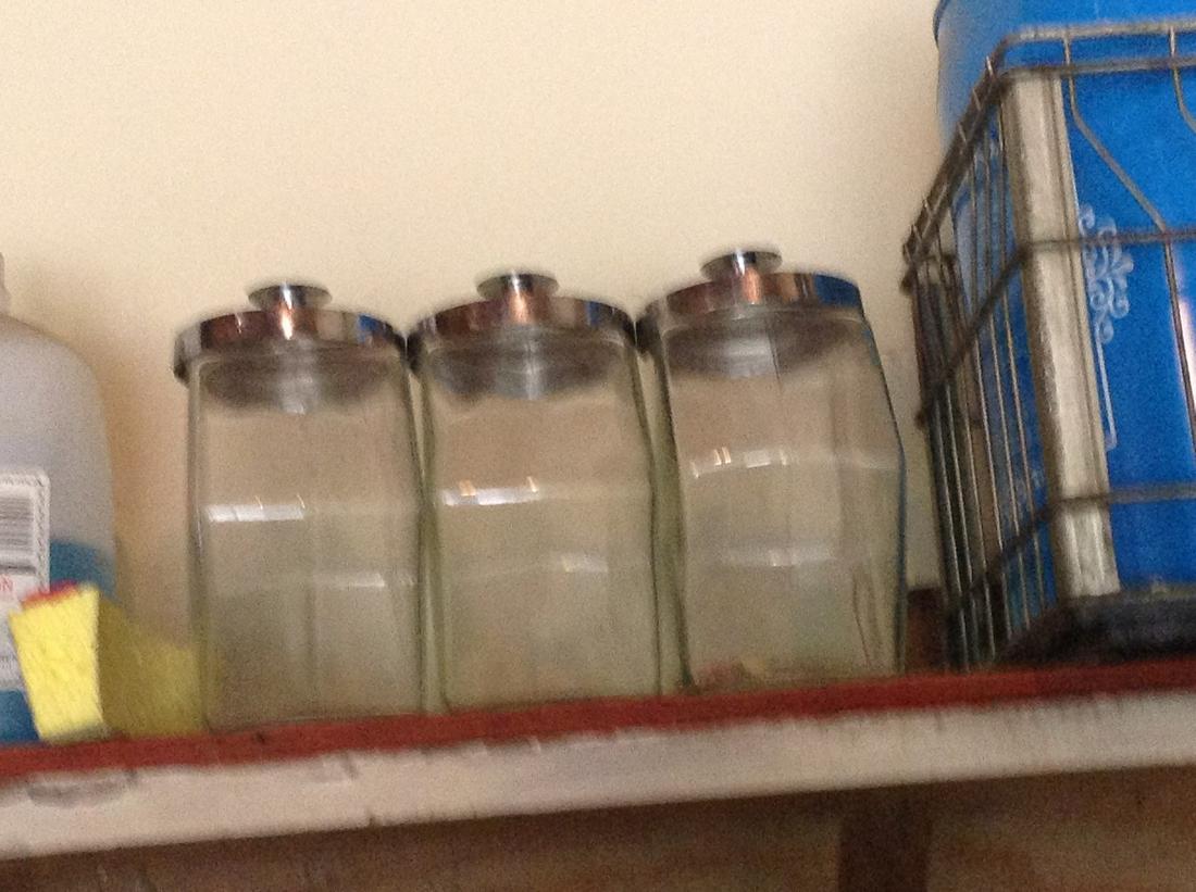 set of three store display candy canisters: set of three store display candy canisters