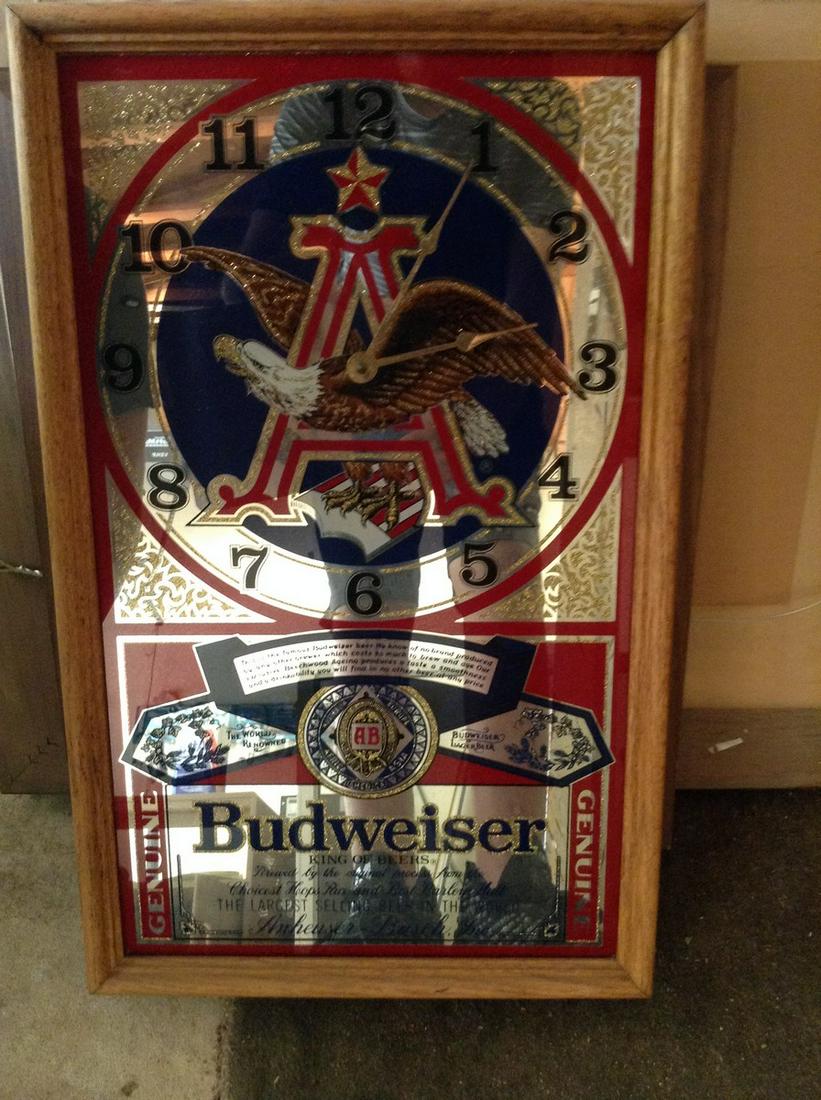 budweiser wall hanging clock 21x13: budweiser wall hanging clock 21x13