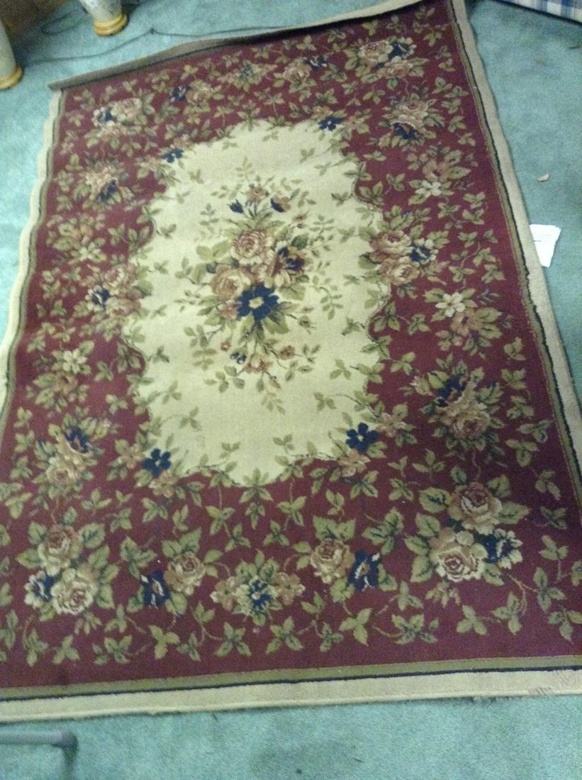 floral print wool area rug 91x63 (1 of 1)