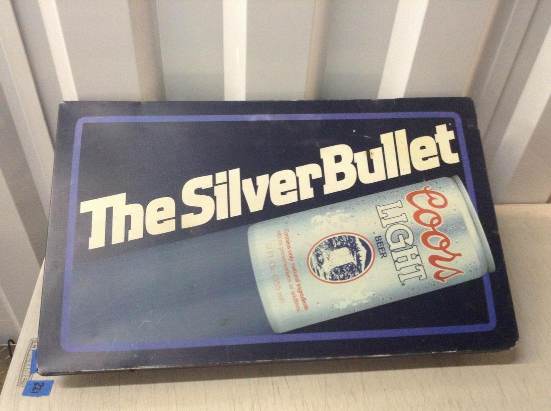 Coors light silver bullet neon sign deals