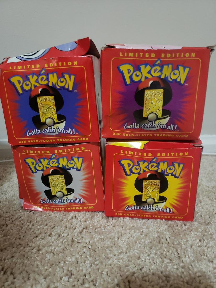 lot of 4 limited edition Pokemon 23k gold plated cards: lot of 4 limited edition Pokemon 23k gold plated cards
