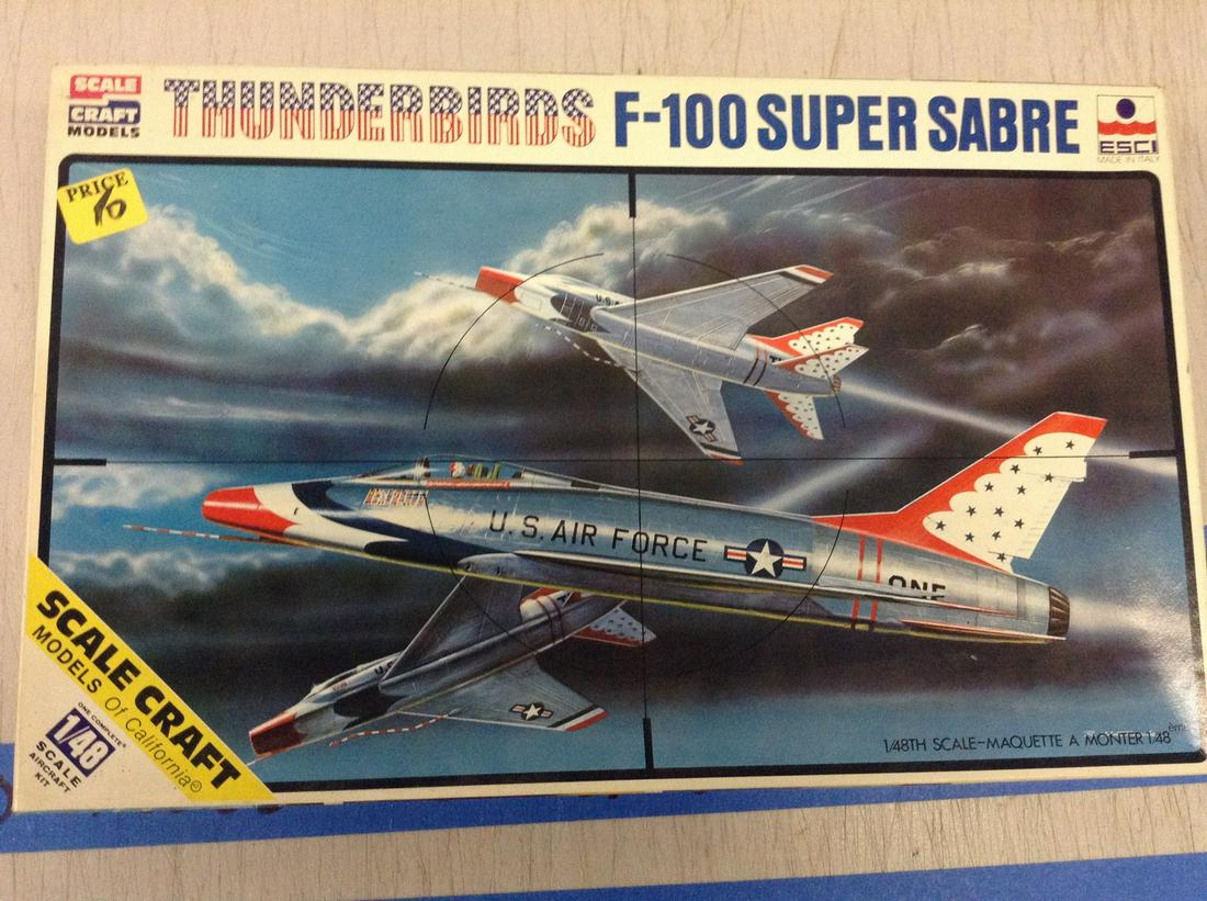 Scale Craft Models Thunderbirds F-100 Super Sabre Model: Scale Craft Models Thunderbirds F-100 Super Sabre Model Number Never Built